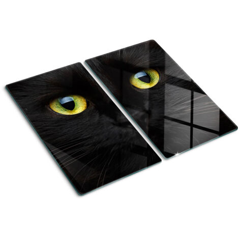 Planche de cuisine, couvre plaque, verre planche découper, verre trempé – 2 x 30 x 52 cm - Yeux de chat