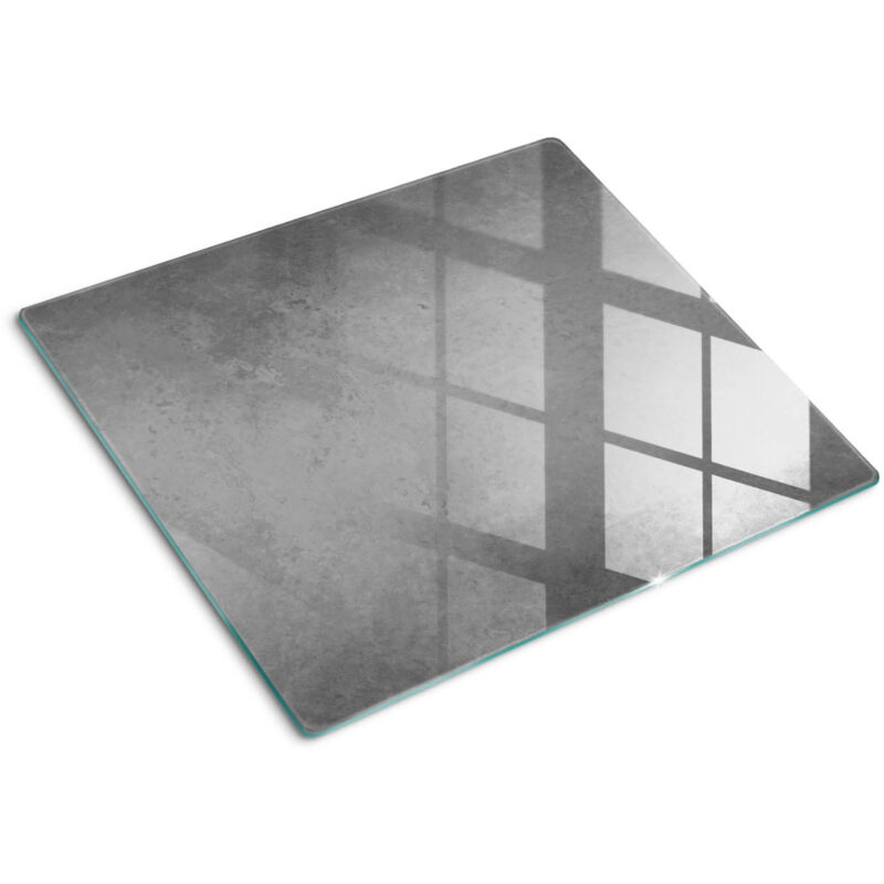 Tulup - Planche de cuisine, couvre plaque, verre planche découper, verre trempé – 60 x 52 cm - Béton