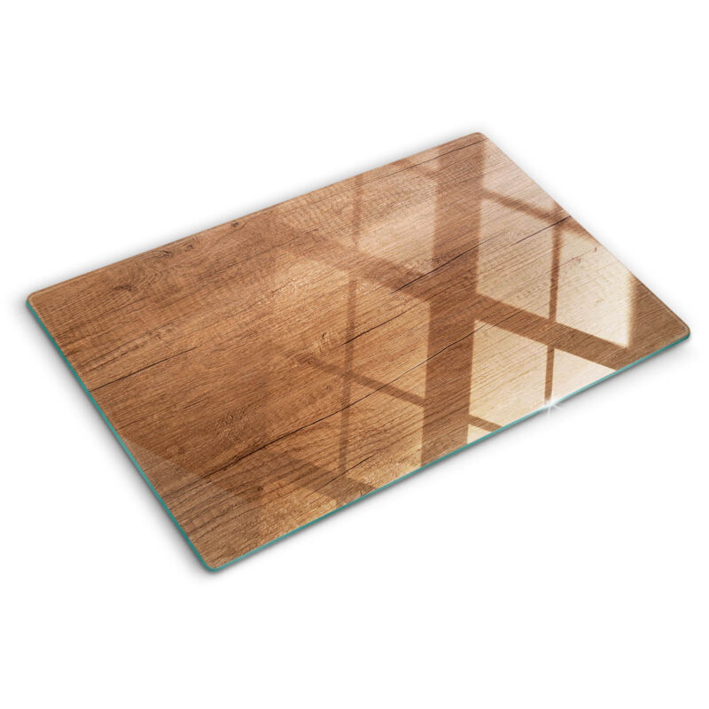 Tulup - Planche de cuisine, couvre plaque, verre planche découper, verre trempé – 80 x 52 cm - Bois
