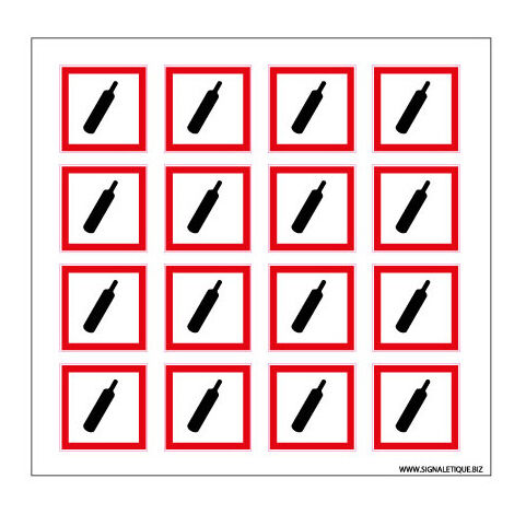 Planche de Pictogrammes MATIERES GAZEUSES SOUS PRESSION (SGH04PL) - Planche de 4 adhésifs - 75 x 75 mm