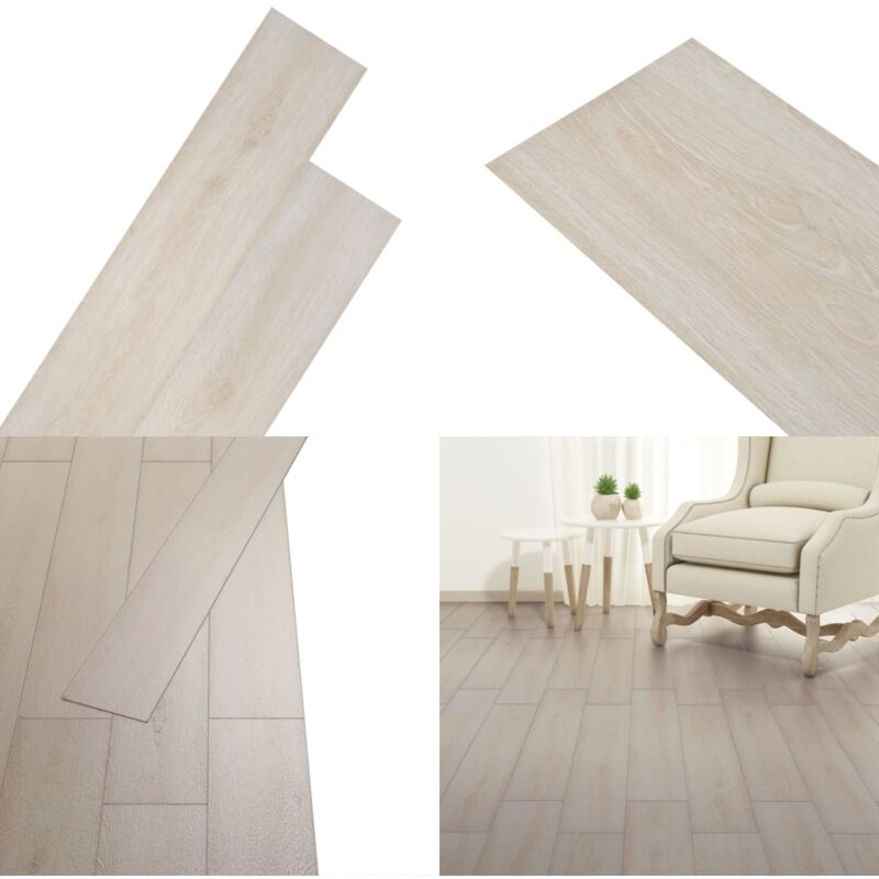 Dalles de plancher pvc autoadhésif blanc chêne classique - Carrelage Pvc - Dallettes De Sol - Parquet Imitation Bois - Revêtement De Sol Adhésif