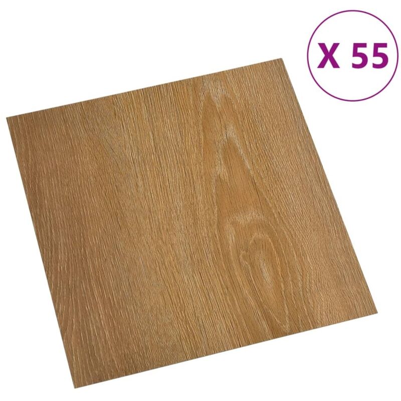 Dalles de plancher autoadhésives 55 pcs pvc 5,11 m² marron Vidaxl