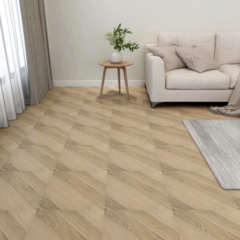 Dalles de plancher autoadhésives 55 pcs pvc 5,11 m² marron rayé Vidaxl