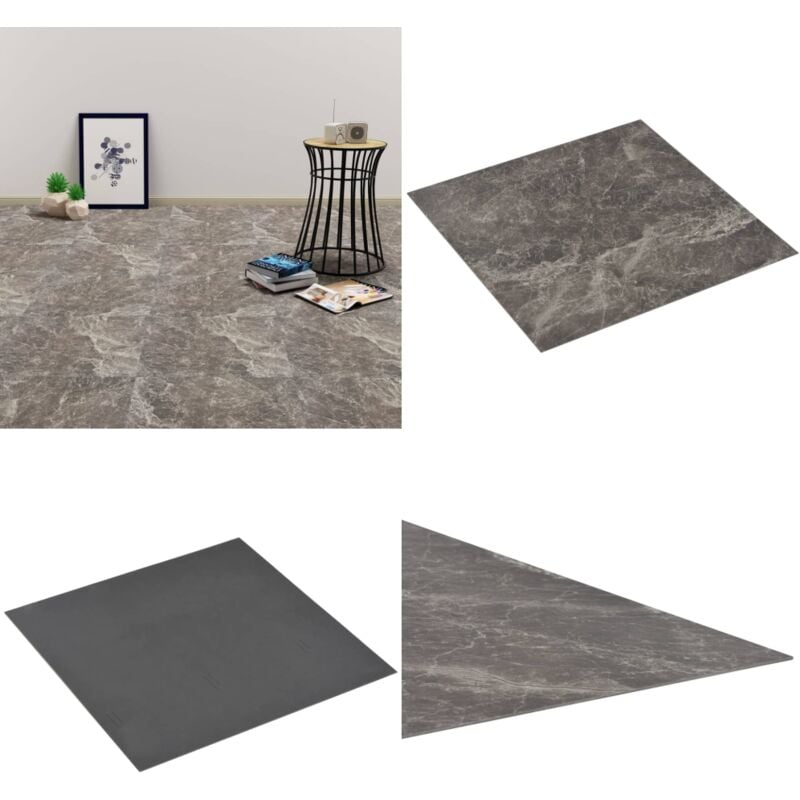 Dalles de plancher pvc autoadhésif 5,11 m² noir marbre - Carrelage Pvc - Dallettes De Sol - Planchers Autocollants - Revêtement De Sol Intérieur
