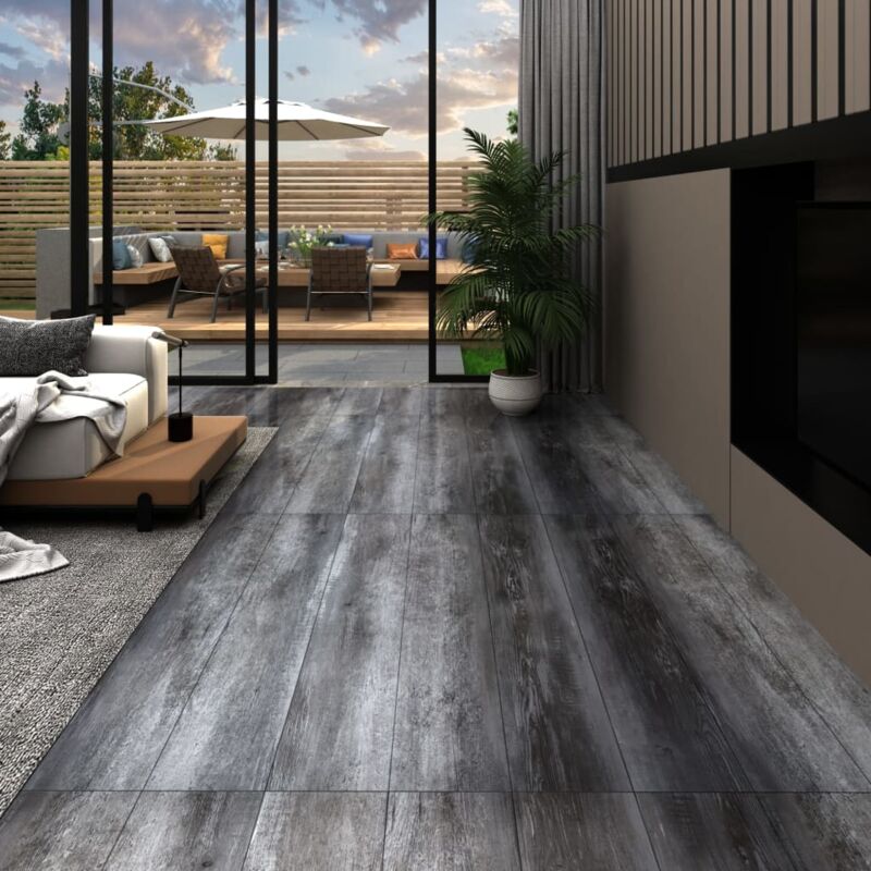 Vidaxl - Planche de plancher pvc autoadhésif 5,21 m² 2 mm gris brillant
