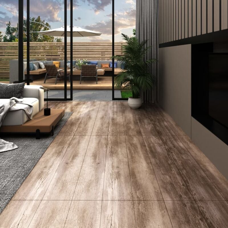 Dalles de plancher pvc autoadhésif 5,21 m² 2mm délavage de bois Vidaxl