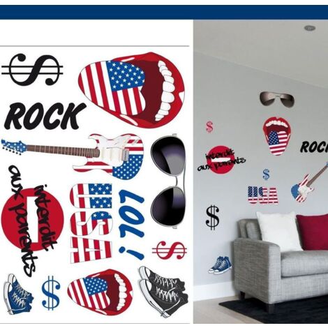 Planche de stickers muraux États-Unis