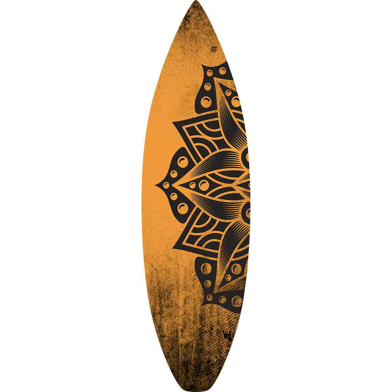 Hxadeco - planche deco surf tribal orange made in <strong>france</strong> 42x146cm