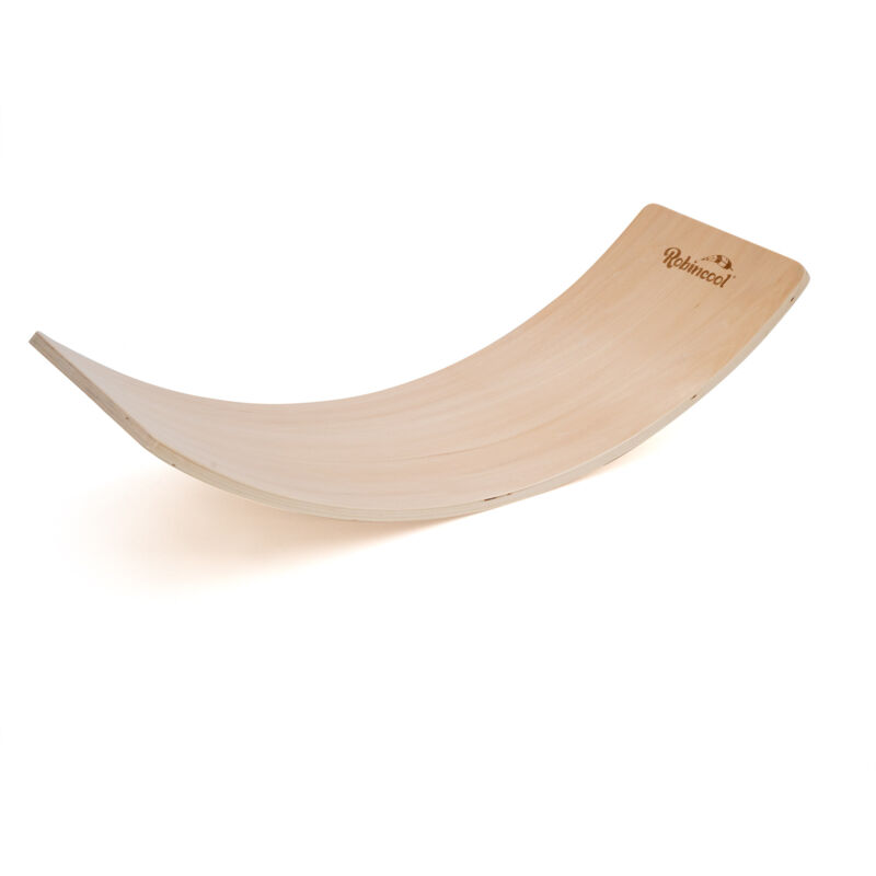 Robincool - Planche d'Équilibre Montessori Méthode Pikler Curvy 82x30x19 cm en Bois Écologique Poids Maximum 60 Kg