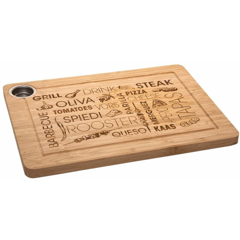 Planche à découper en Bambou avec récupérateur de jus amovible 38 x 28 cm - Five
