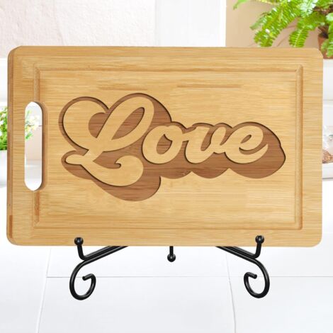 Planche en bambou "LOVE" – Cadeau personnalisé pour amoureux