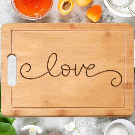 Planche en bambou "LOVE" romantique – Cadeau personnalisé pour deux