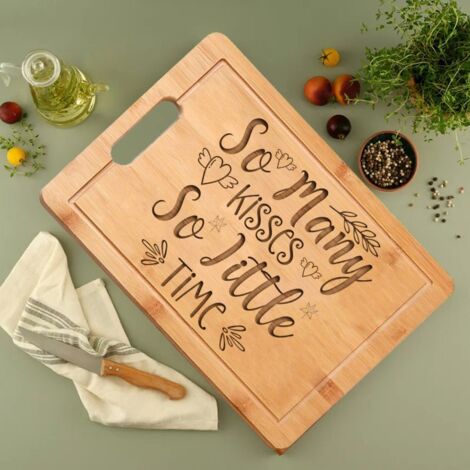 Planche en bambou message tendre – Idée cadeau originale pour union