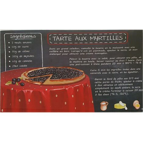 Planche en verre à découper Recette Myrtilles