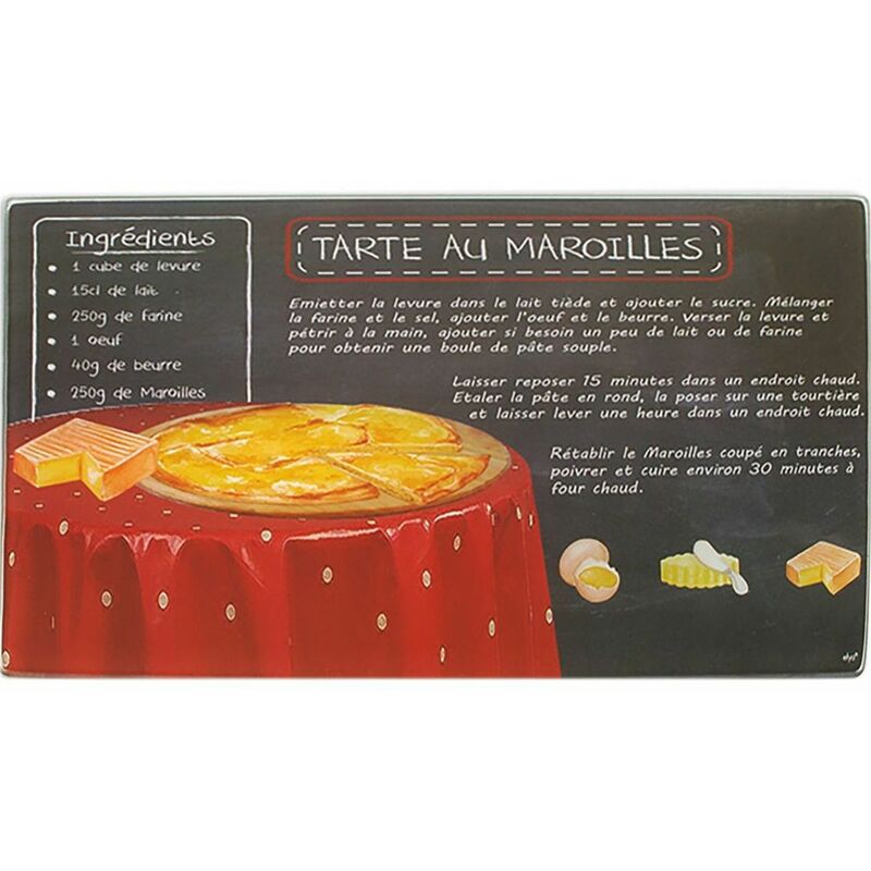 Planche en verre à découper Recette Maroilles