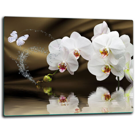 Planche  hachage en verre 52x40 fleurs