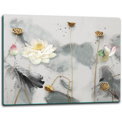 Planche  hachage en verre 52x40 fleurs
