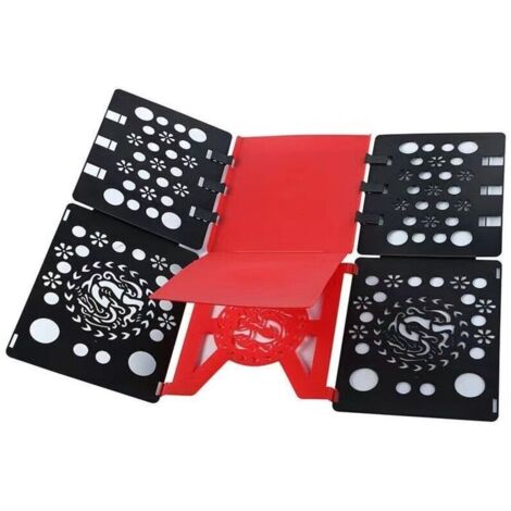 Planche pliante pour chemise - Plieur de Vetement Plieur de Linge Enfant Adulte Vetement Chemise T Shirt Tee Shirts 58 x 68 cm (Noir & Rouge)