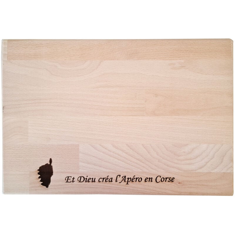 Planche rectangulaire en bois de hêtre gravé