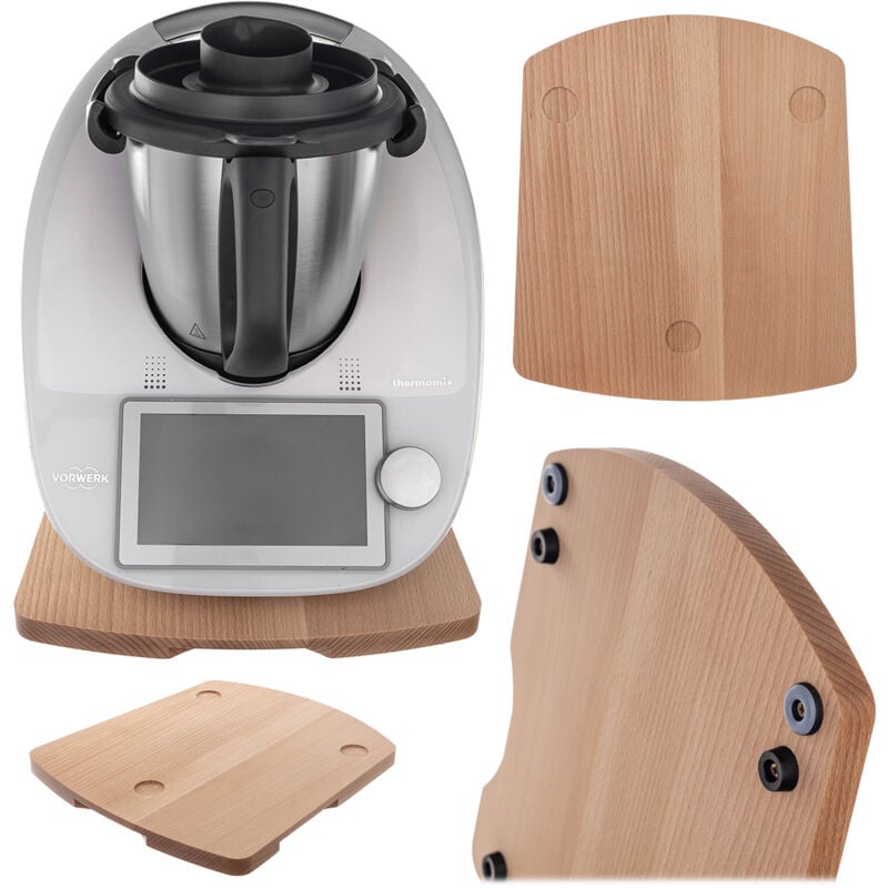 Kadax - Planche support pour Thermomix Thermomix Tm6 Tm5 en bois de hêtre 34X28 Cm