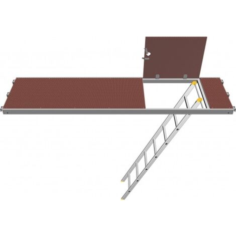 Plancher à trappe aluminium et contreplaqué 0,61 m – Échelle intégrée pour échafaudage multidirectionnel – Compatible LAYHER