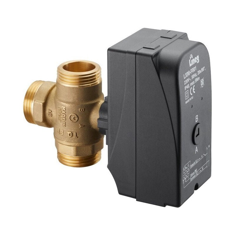 Oventrop - Robinet3 voies,mot. 230V, strat., DN25, pour regumaq X-25/X-45