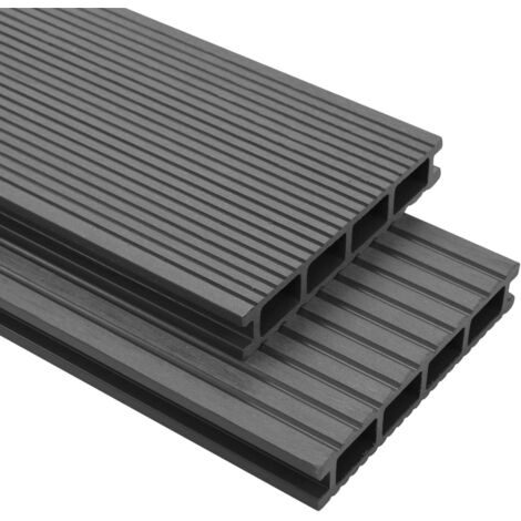 Plancher extérieur en WPC avec accessoires gris différentes dimensions