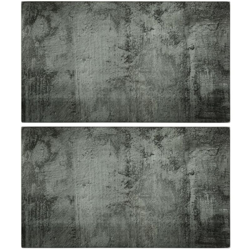 Vidaxl - Planches à découper 2 pcs motif de béton Verre trempé