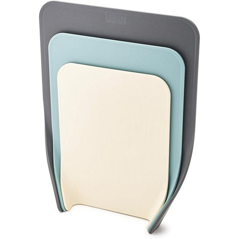 Joseph Joseph Nest Chop ensemble de 3 planches à découper emboîtables avec bords incurvés, rangement vertical (60122)