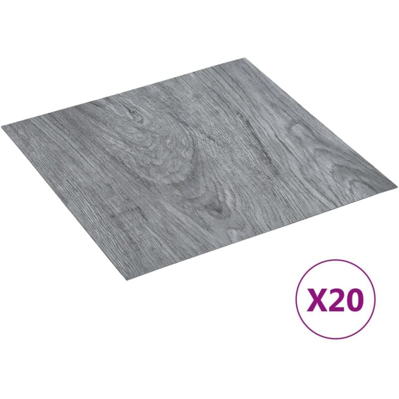 Planches de plancher autoadhésives 20 pcs PVC 1,86m² Gris clair