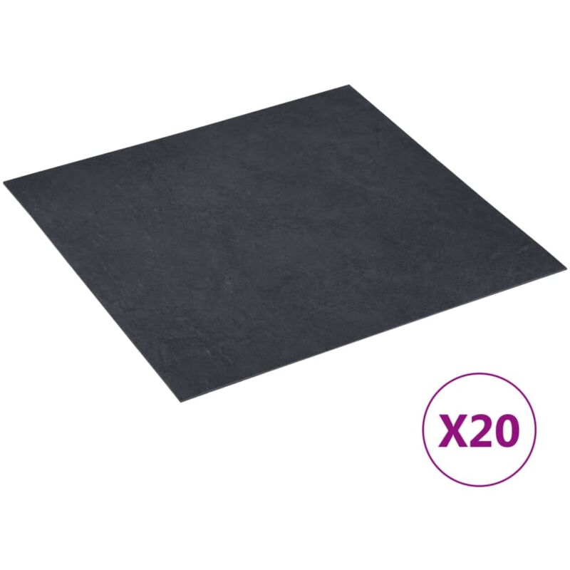 Vidaxl - Dalles de plancher autoadhésives 20 pcs pvc 1,86 m² marbre noir