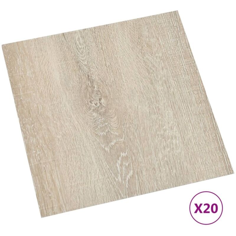 Dalles de plancher autoadhésives 20 pcs pvc 1,86 m² beige Vidaxl