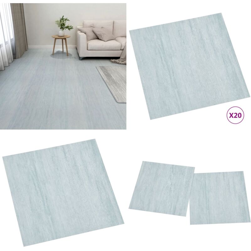 Dalles de plancher autoadhésives 20 pcs pvc 1,86 m² vert - Carrelage Pvc - Dallettes De Sol - Planchers Autocollants - Revêtement De Sol - Carreau De