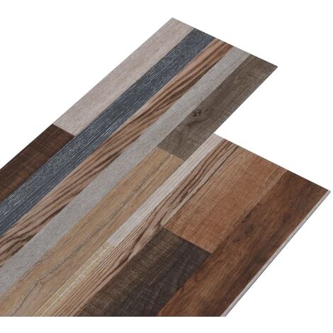 Planches de plancher PVC 5,02 m² 2 mm Autoadhésif Multicolore