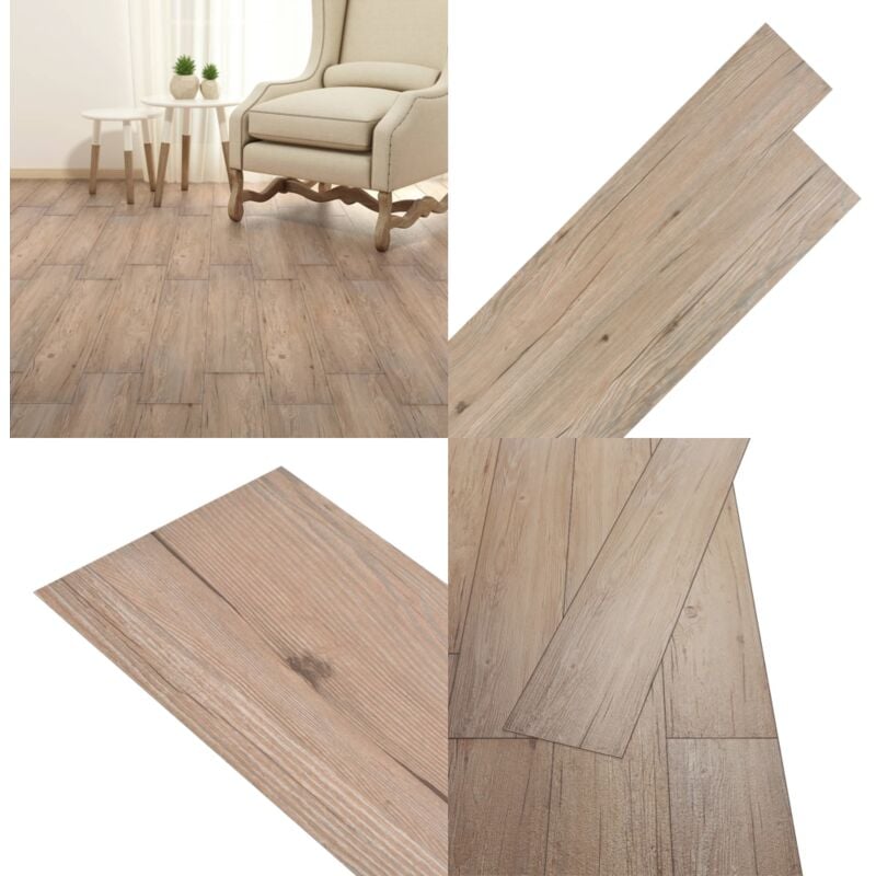 Planches de plancher pvc autoadhésif 2,51 m² 2 mm Marron chêne - Carrelage Pvc - Planchers Pvc - Revêtement De Sol Pvc - Imitation Bois - Carreau