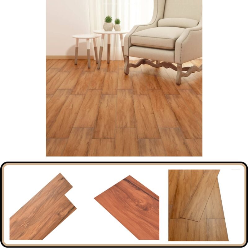 Planches de plancher pvc autoadhésif 2,51 m² 2 mm Orme nature - Carrelage Pvc - Planchers Pvc - Revêtement De Sol Pvc - Imitation Bois - Carreau