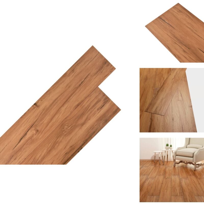 Planches de plancher PVC Non auto-adhésif 5,26 m² Orme naturel - Parquet Pvc - Carrelage Pvc - Sols Pvc - Revêtement De Sol - Plancher Imitation Bois