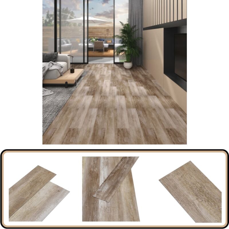 Planches de plancher pvc Non auto-adhésif5,26m²Délavage de bois - Parquet Pvc - Carrelage Pvc - Revêtement De Sol Pvc - Plancher Facile Installation