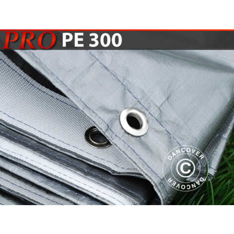 Plane Abdeckplane 3x10m, PE 300g/m², Grau