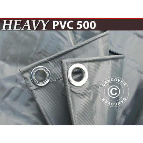 DANCOVER Plane Abdeckplane 3x10m, PVC 500 g/m², Grau