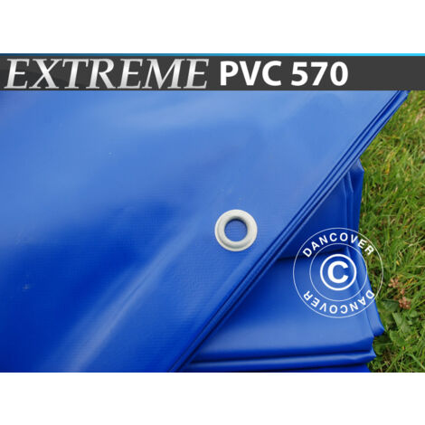 Plane Abdeckplane 5x6m, PVC 570g/m², Blau