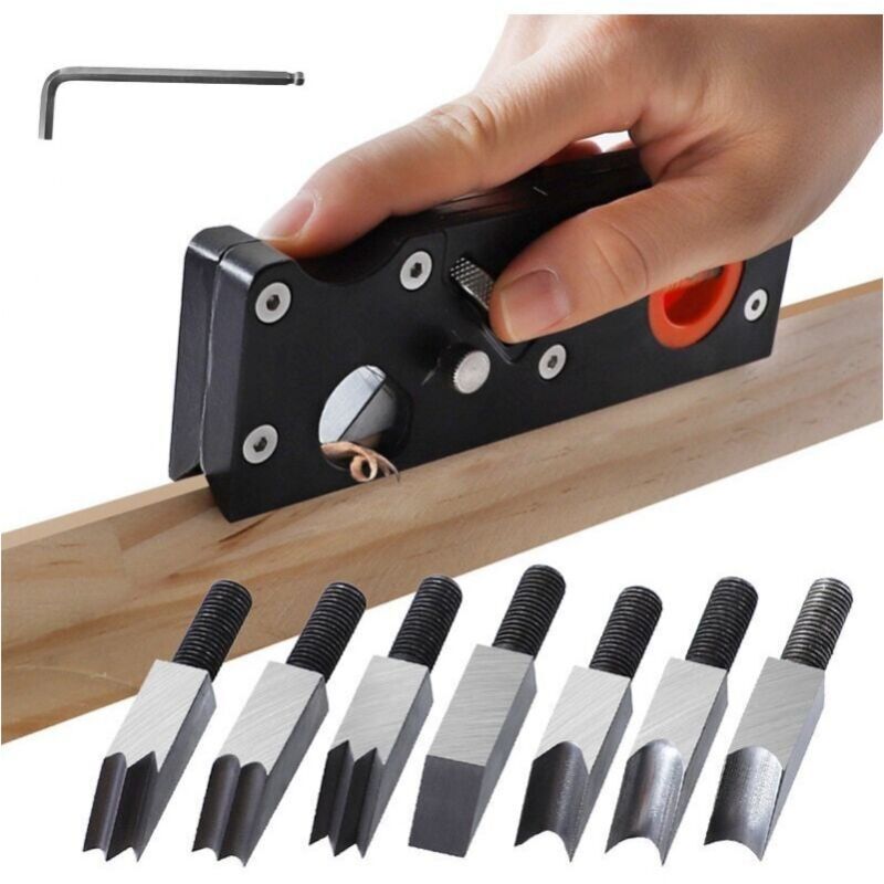 Image of Ymyny - planer7cutters) Pialla per smussi, pialla angolare per carpenteria, pialla manuale per la lavorazione del legno, pialla per smussare e