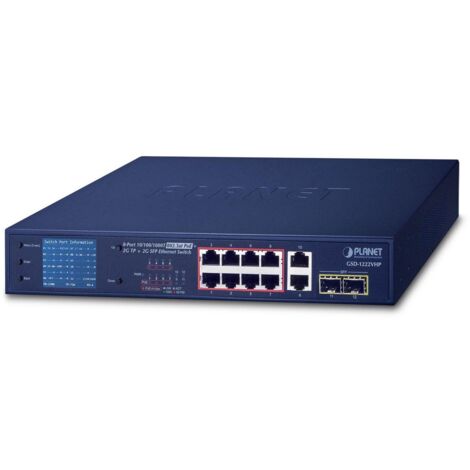 Planet 8-Port 10/100/1000T 802.3at, GSD-1222VHP