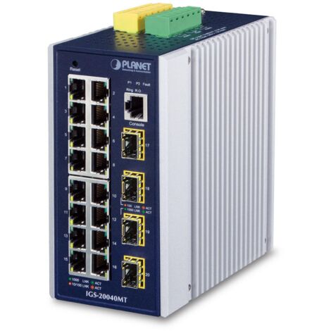Planet IGS-20040MT commutateur réseau Géré L2+ Gigabit Ethernet (10/100/1000) Noir