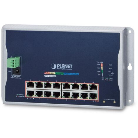 Planet IP40, IPv6/IPv4, 16 porte 1000T, WGS-4215-16P2S