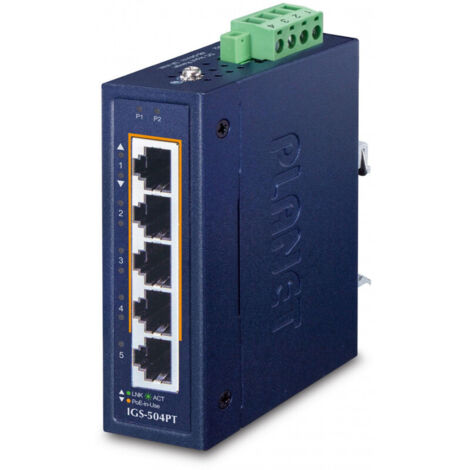 PLANET Technology Planet IP30 Compact Size 4-Port 10/100/1000T 802.3at PoE +, W126094047 (10/100/1000T 802.3at PoE + 1-Port 10/100/1000T Gigabit Ethernet Switch 10/100/1000T 802.3at PoE +,) (IGS-504PT
