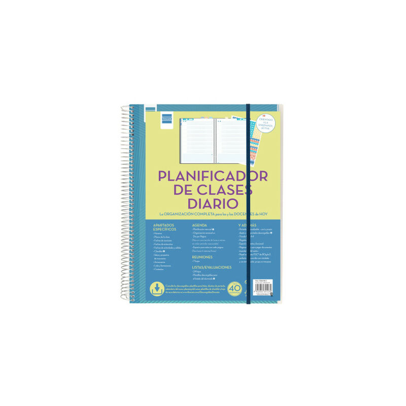Cuaderno Planificador De Clases Diario Docente Espiral T/Polipropileno Español - Finocam