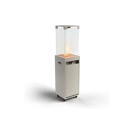 Planika – Chauffage de terrasse au gaz propane 8 kW – Portable et autoportant – Pour espaces partiellement couverts – Housse incluse