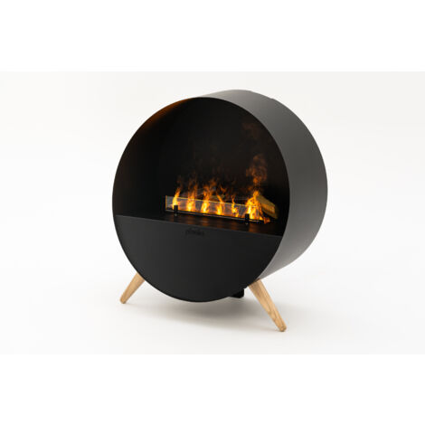 Planika – Misty, chimenea eléctrica autoportante de vapor de agua con efecto de llama 3D, mando a distancia, función de humidificador de aire y set de aceites de aromaterapia incluido.