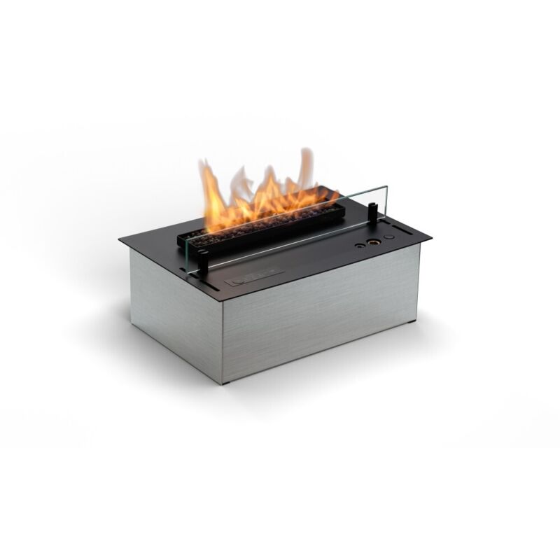 Planika - Senso Burner Brûleur bioéthanol avec panneau en verre - Autonomie 4,5 heures - Capacité 1,3 litres - Alimentation 230V - Usage intérieur